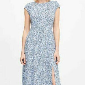 Banana Republic ECOVERO Blue Floral Midi Dress